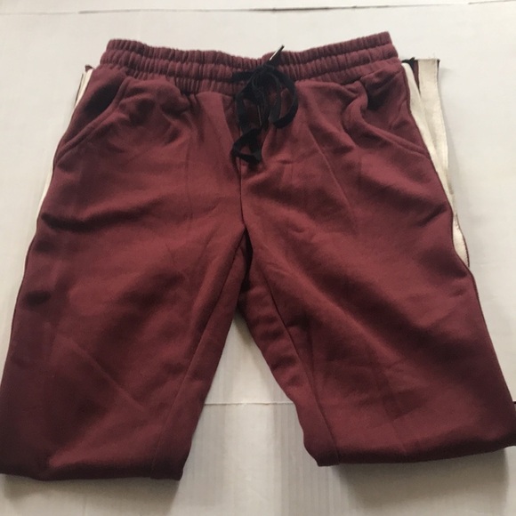 NWT Dance & Marvel side slit burgundy sweatpants - Picture 7 of 11